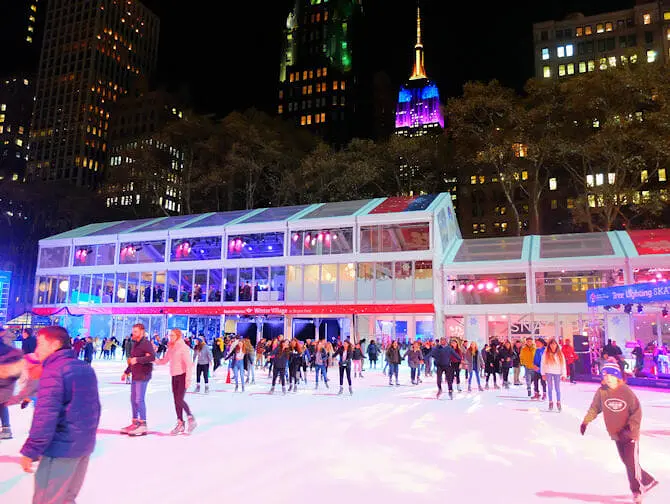 Gå på skøyter i New York - Bryant Park