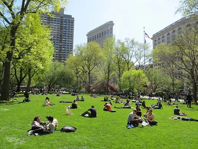 Parker i New York - Folk ved Madison Square Garden