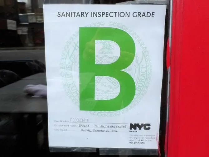 Hygiene på restauranter i New York - Karakter B