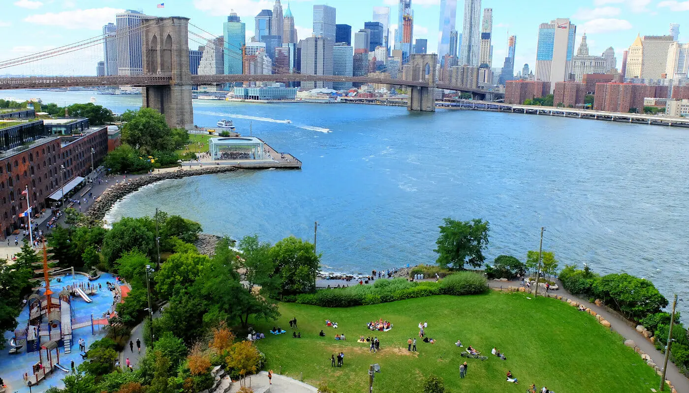 Brooklyn Bridge Park i New York - Sett ovenfra