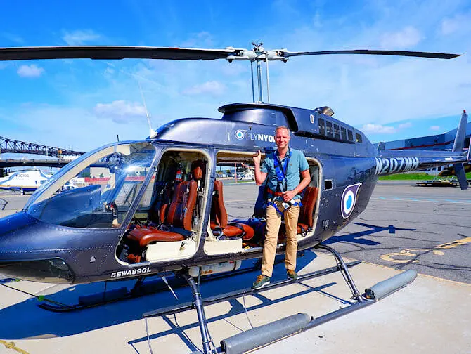 Helikoptertur uten dører i New York - Selfie