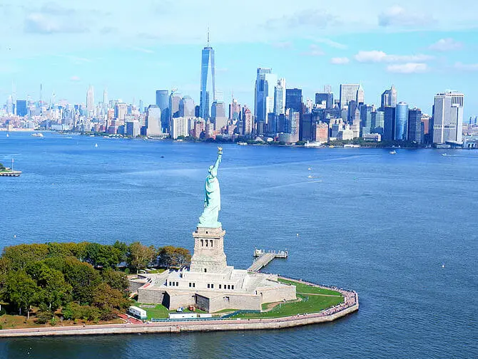 Helikoptertur uten dører i New York - Frihetsgudinnen