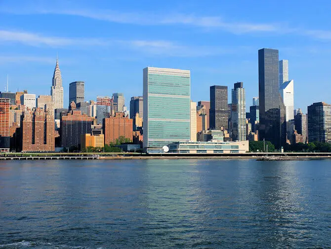 De forente nasjoner i New York United Nations Chrysler Building