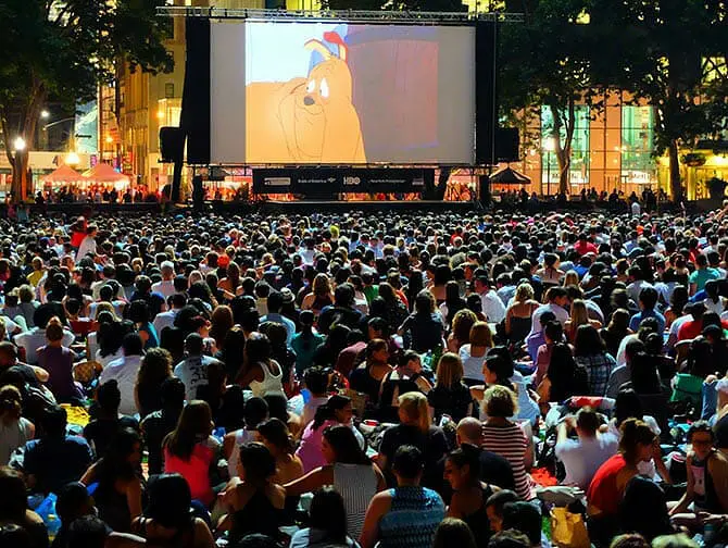 Bryant Park i New York - Gratis film