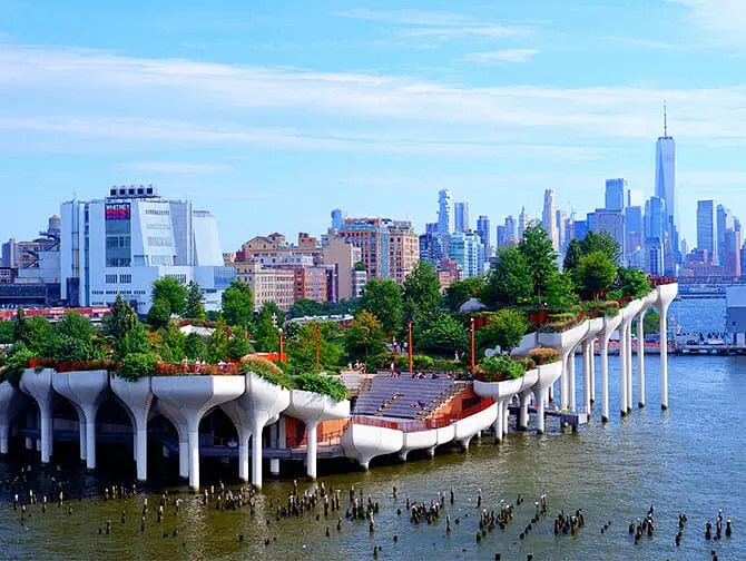 Hudson River Park i New York - Utsikt fra Pier 57