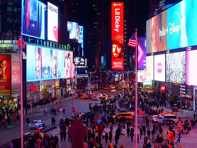 Vandreruter i New York - Kveldstur - Times Square