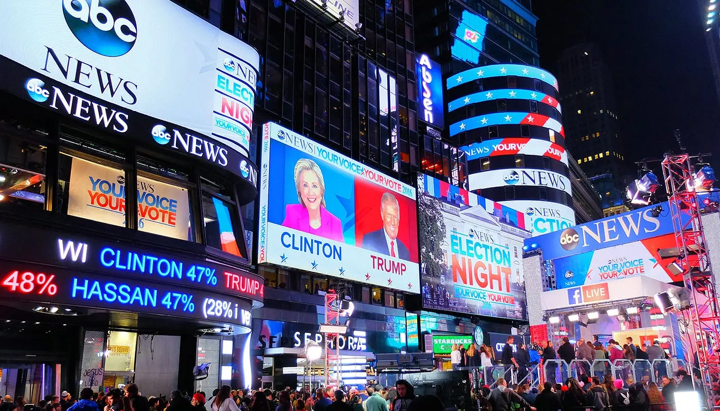 Det amerikanske valget i New York - Times Square