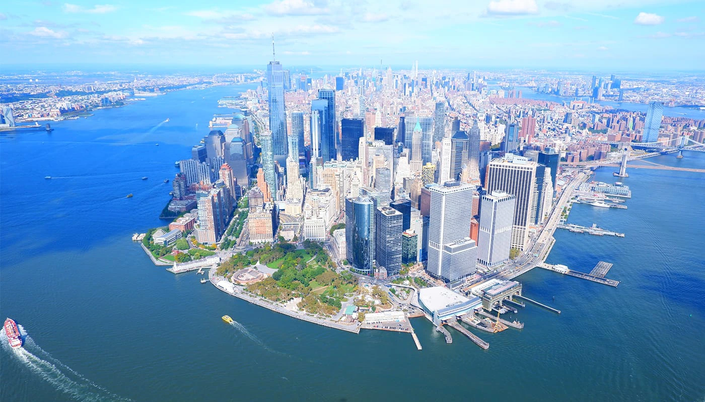 Severdigheter i New York: de beste turistattraksjonene - Helikoptertur