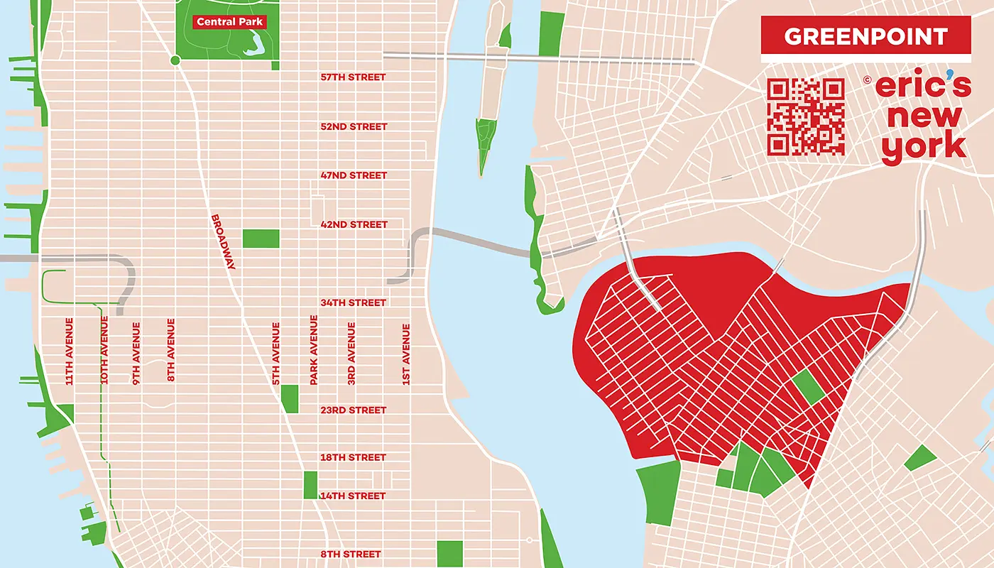 Greenpoint i New York - Gratis Kart