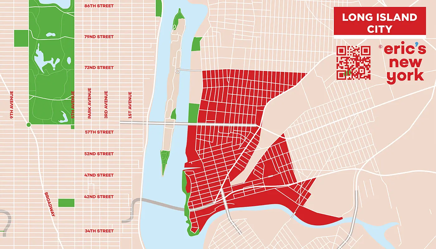 Long Island City i New York - Gratis Kart