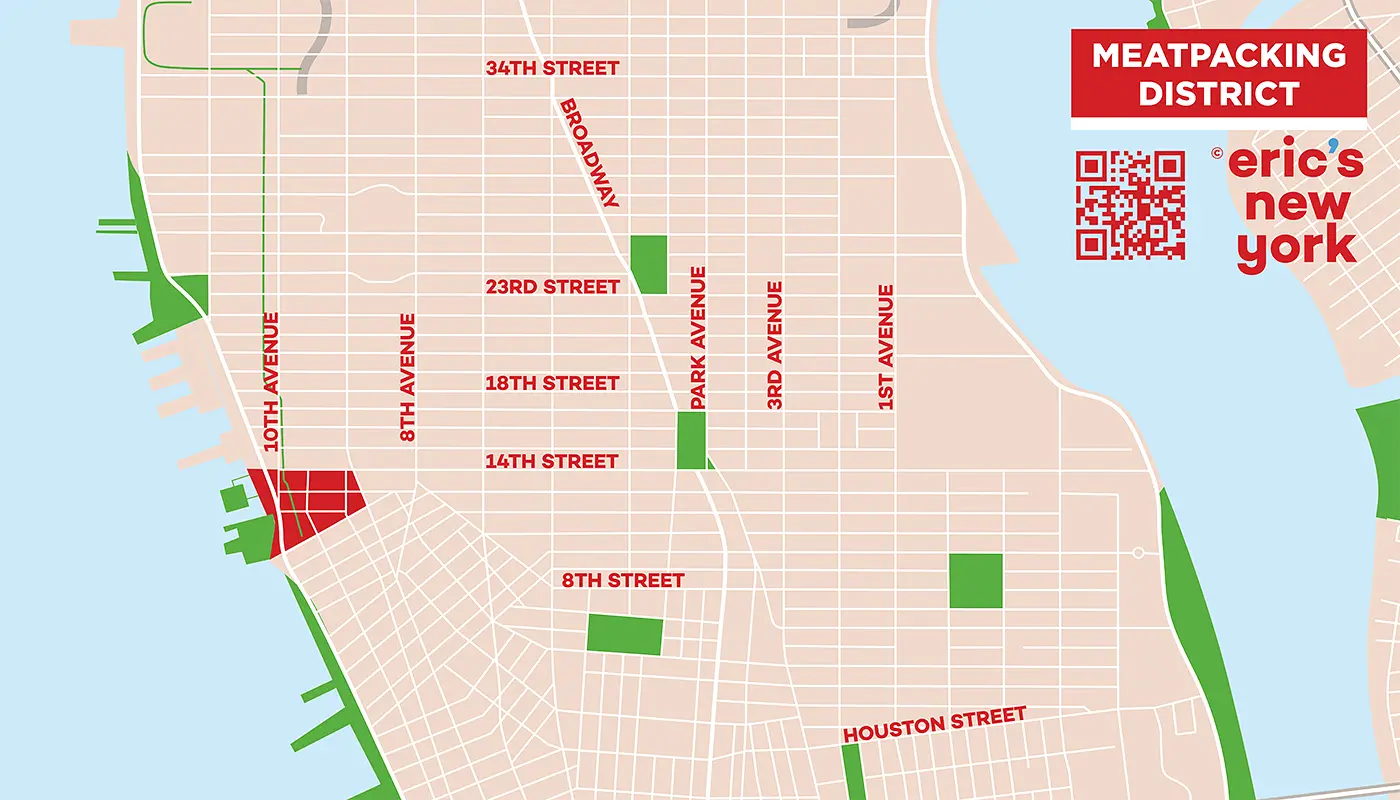 Meatpacking District i New York - Gratis Kart