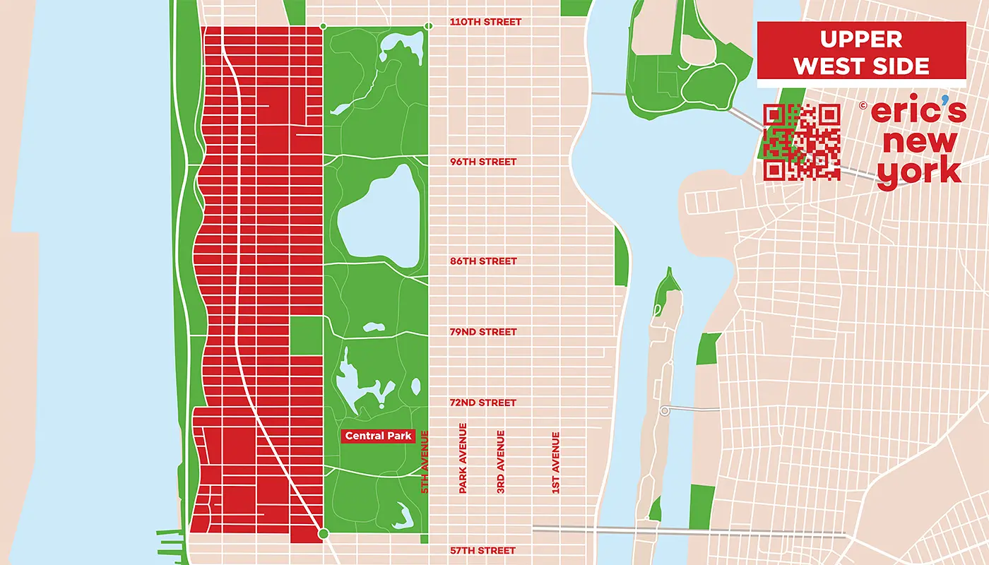 Upper West Side i New York - Gratis Kart