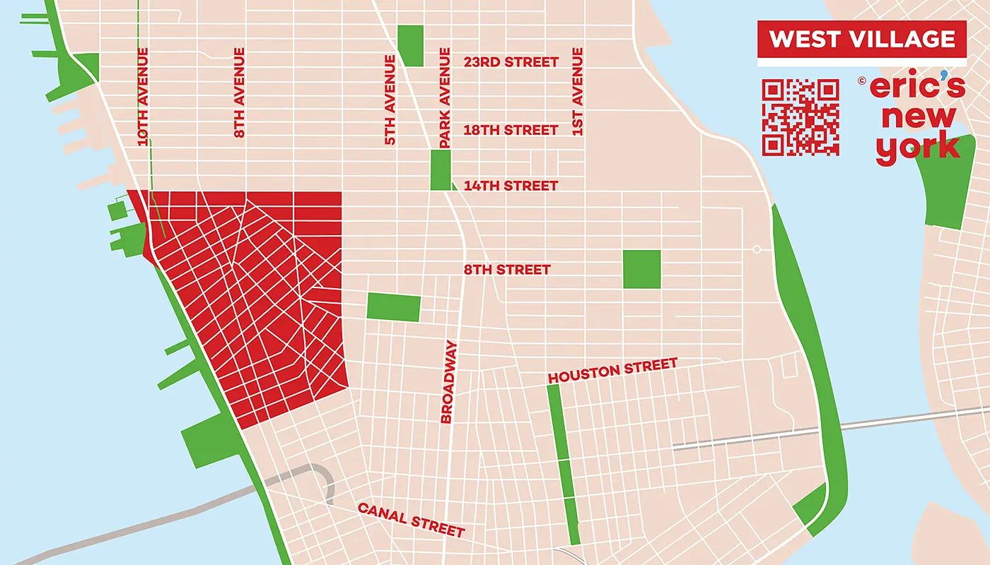 West Village i New York - Gratis Kart