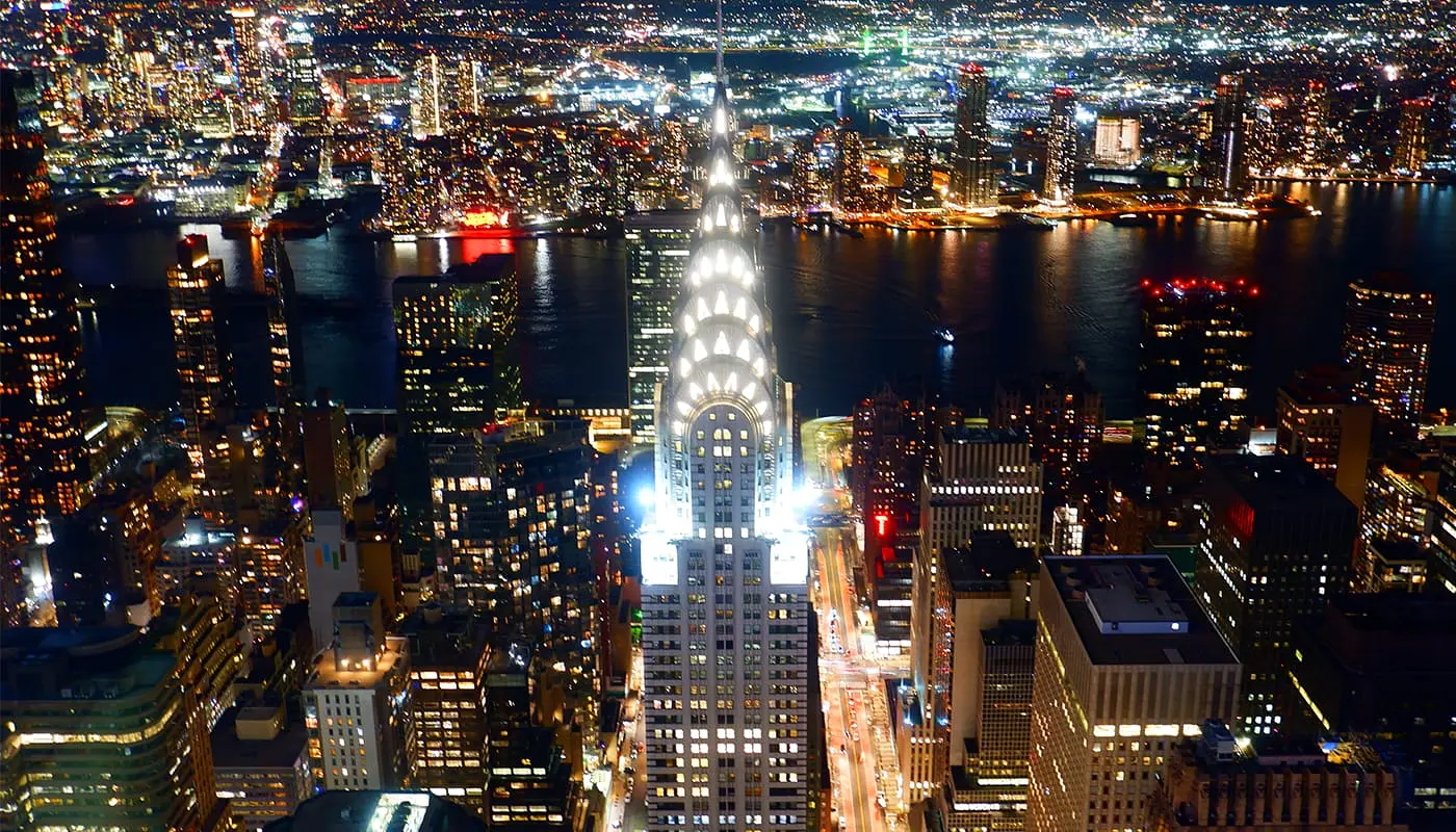 Chrysler Building i New York - Om kvelden