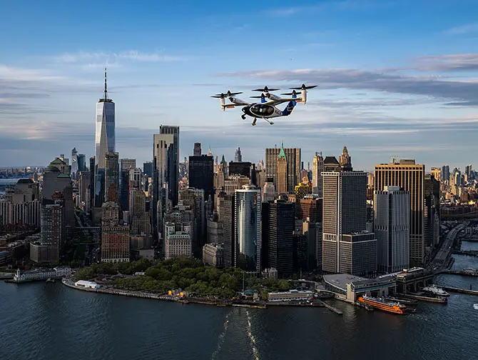 Elektrisk lufttaxi fra JFK til Manhattan - 7 minutters flytur fra flyplassen til byen